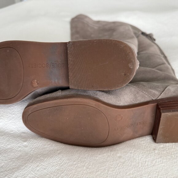 Gray Suede Sole Society "Tiff" Over the Knee Boots - Picture 3 of 6